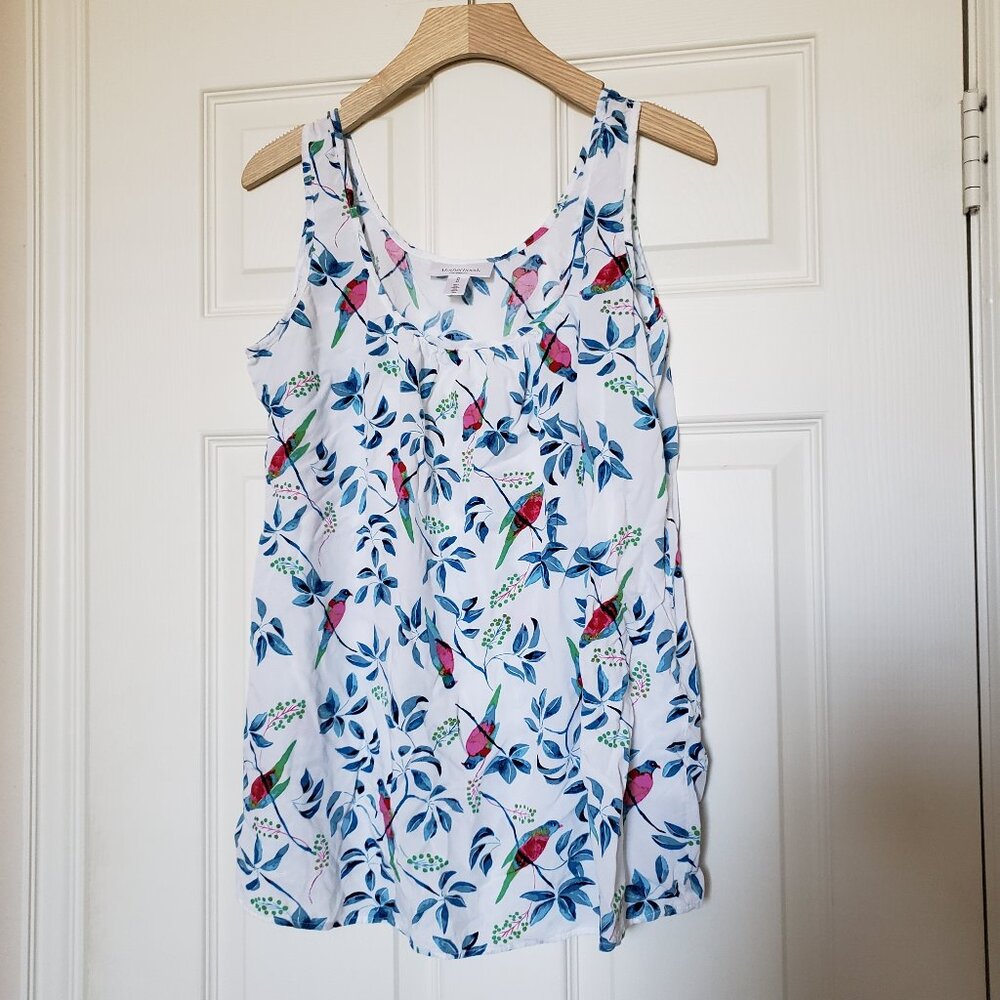 Motherhood Maternity Women's Sleeveless Tropical Blouse Top - Size Medium - EUC